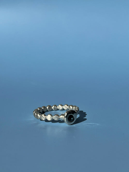 Big Pebble Ring - Blue Spinel