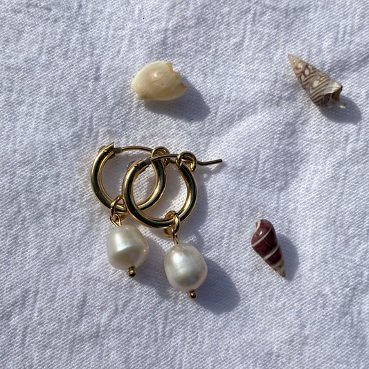Classic Pearl Hoops