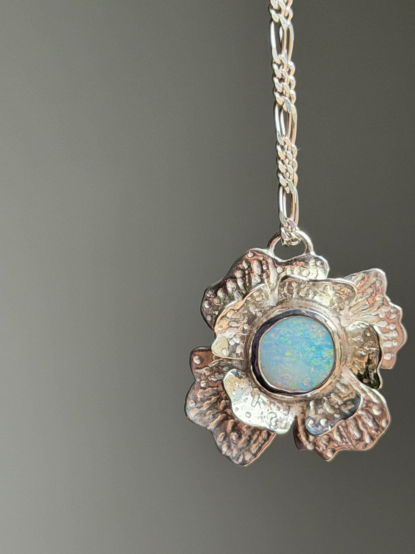 Opal Flower Pendant