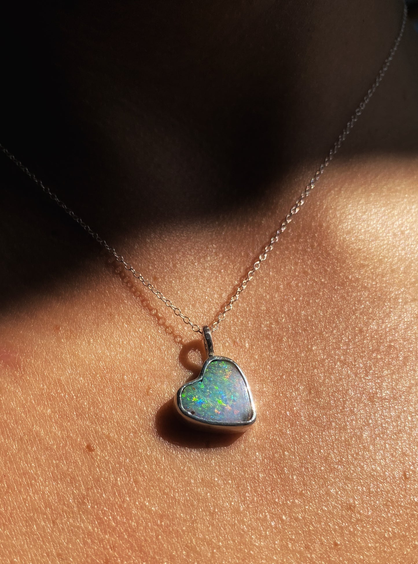Opal Heart Pendant