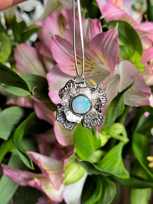 Opal Flower Pendant