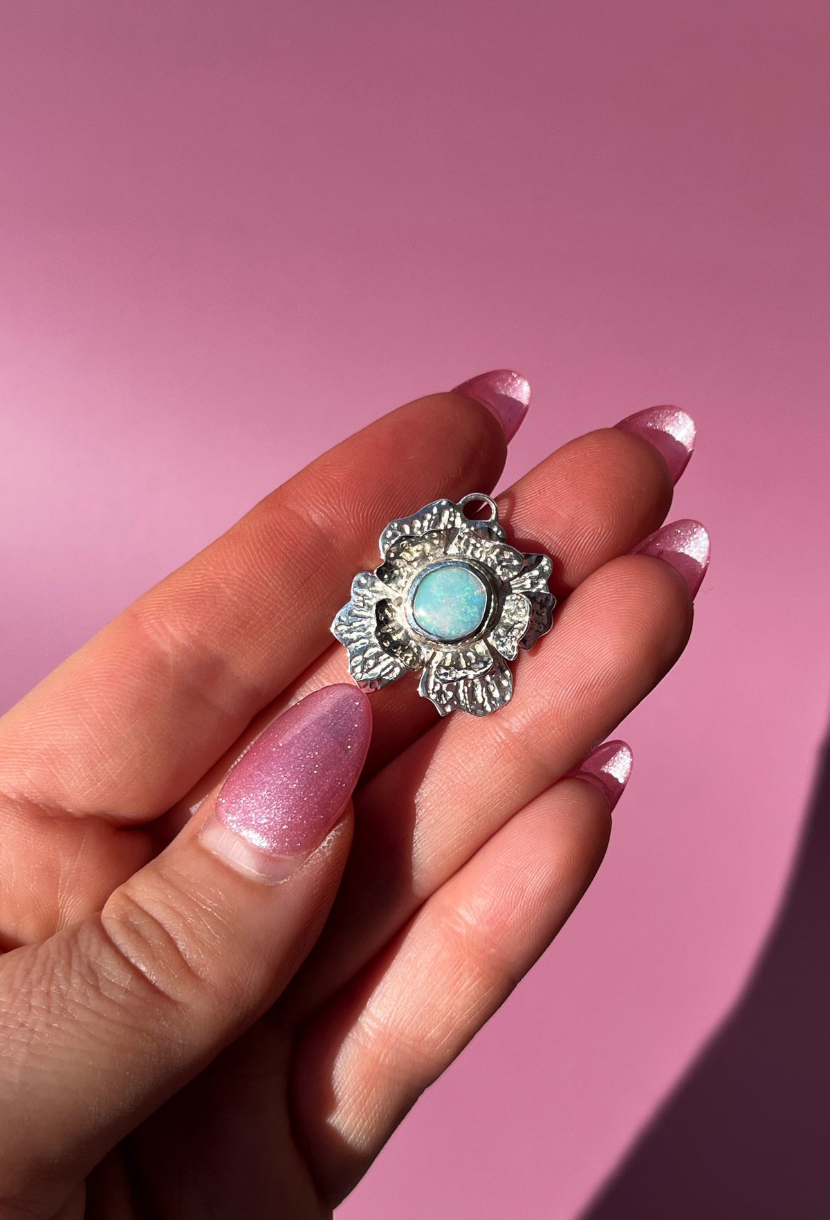 Opal Flower Pendant