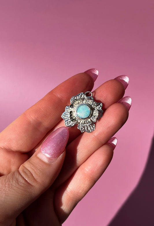 Opal Flower Pendant