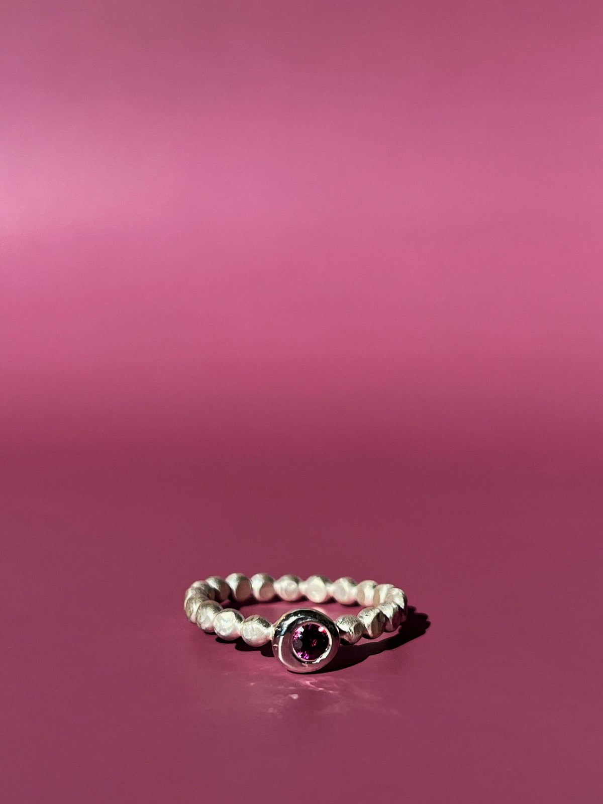 Big Pebble Ring - Pink Garnet