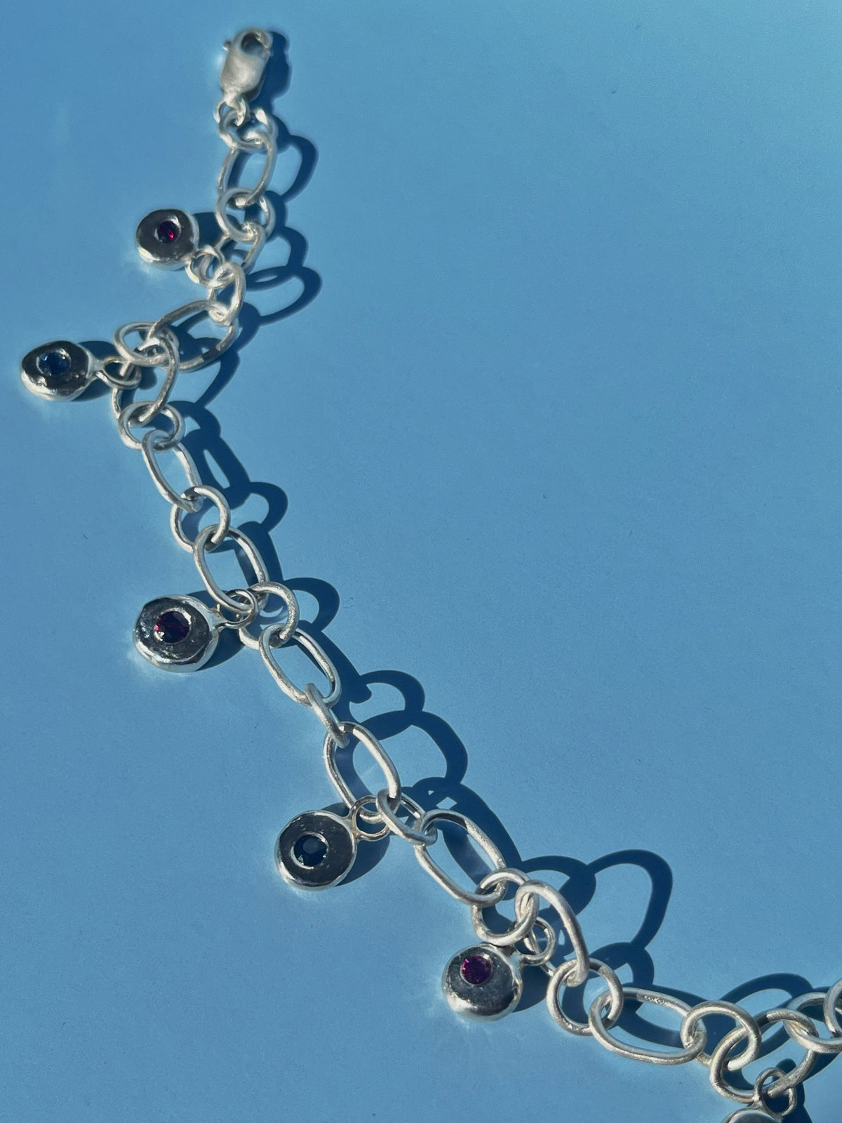 Garnet and Spinel Pebble Bracelet