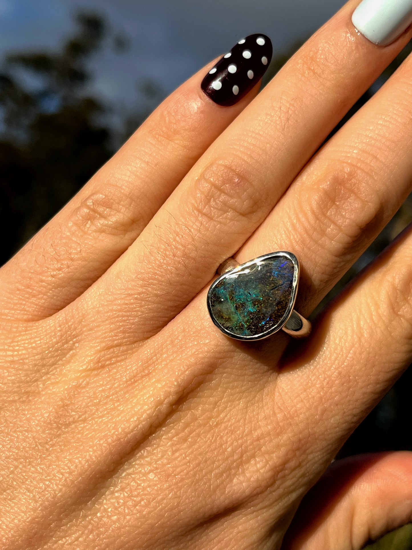 Tropical Blue Opal Ring