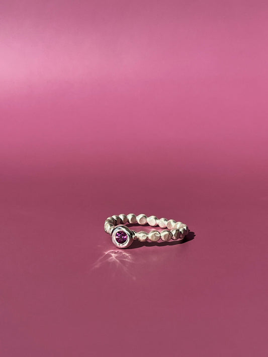 Big Pebble Ring - Pink Garnet