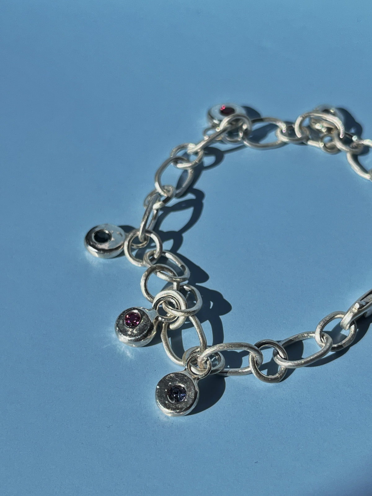 Garnet and Spinel Pebble Bracelet
