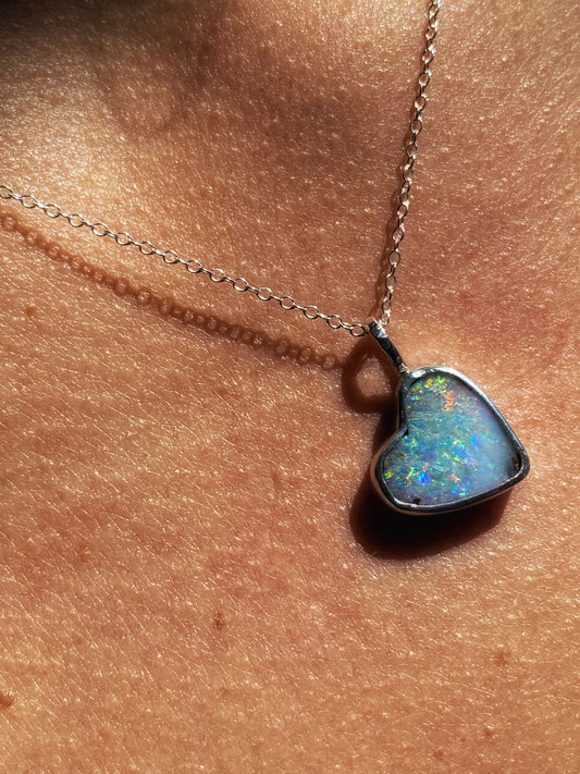 Opal Heart Pendant