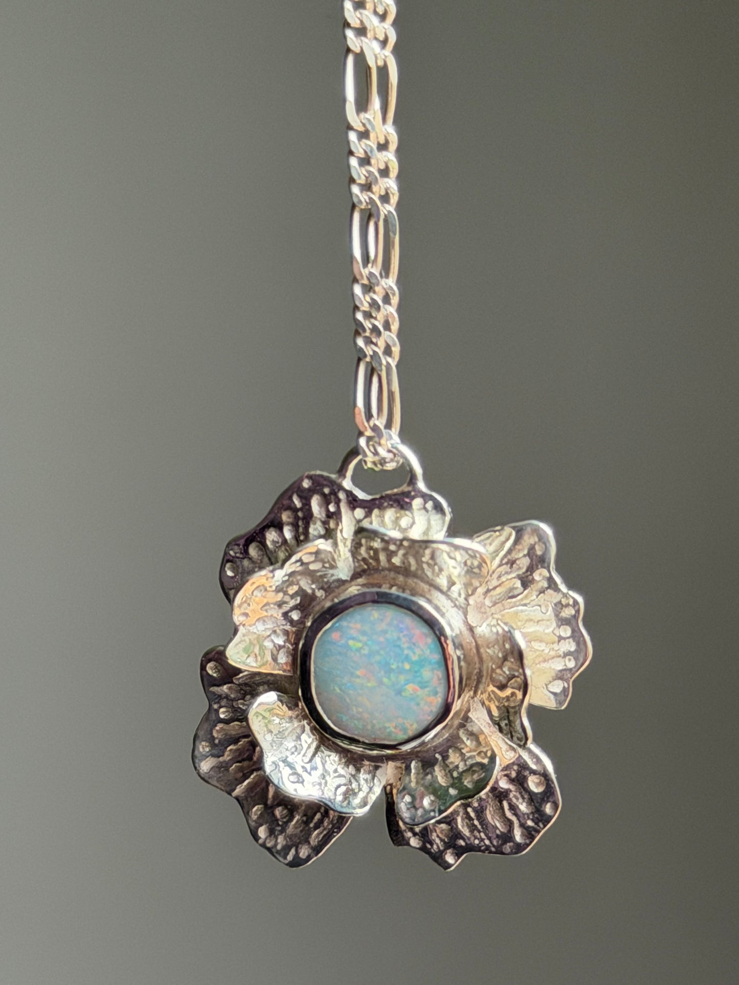 Opal Flower Pendant