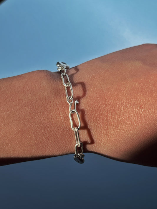 Garnet and Spinel Pebble Bracelet - Small links