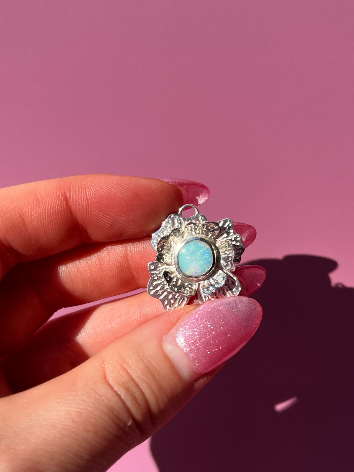 Opal Flower Pendant