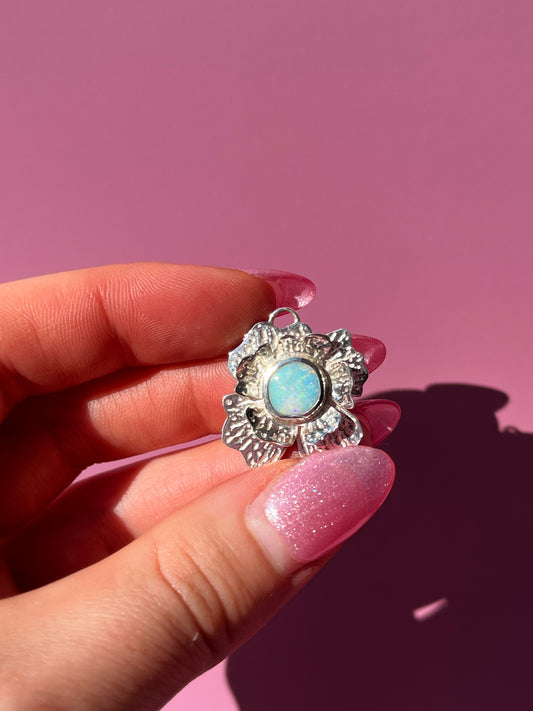 Opal Flower Pendant