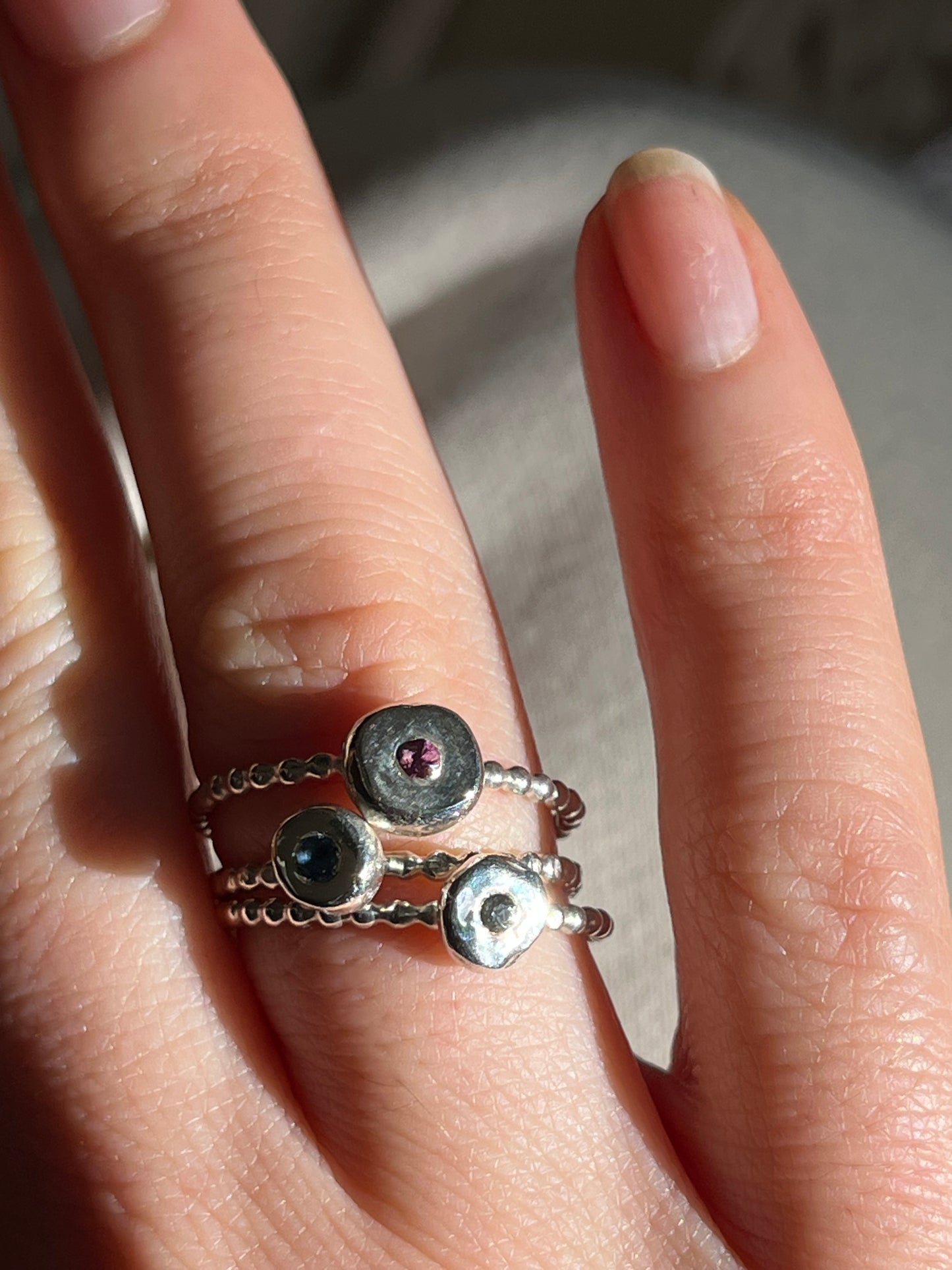 Pebble Sapphire Ring - Pink