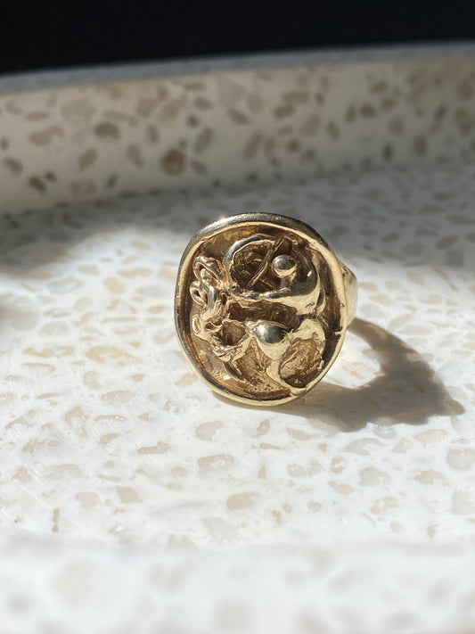 Vintage Sagittarius Signet Ring