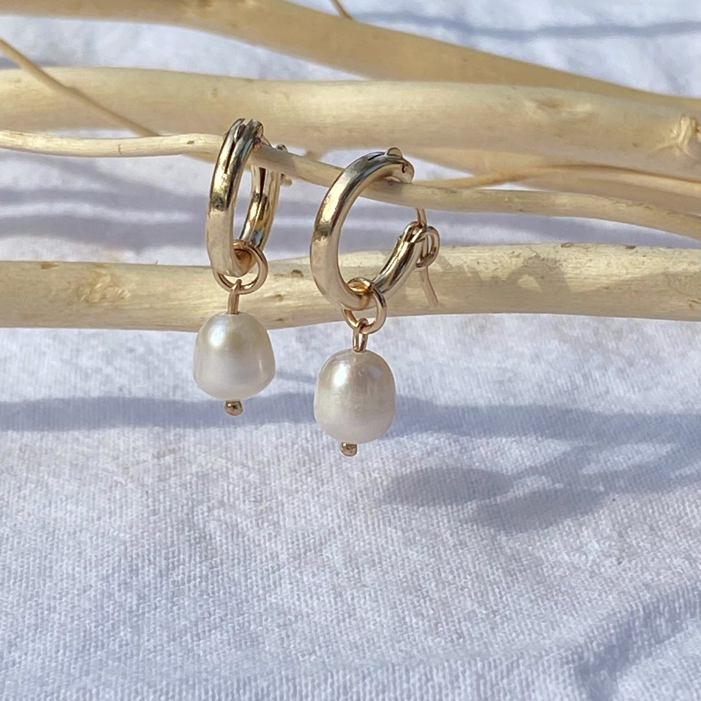 Classic Pearl Hoops